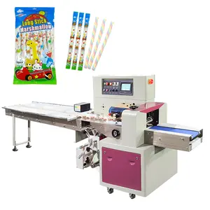 Horizontal Marshmallow Cotton Candy Packing Ice Lolly Stick Pillow Flow Wrapping Packaging Machine
