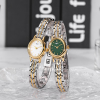 Montre vintage pour femme en or avec quartz, style rétro années 80, classique, mode, luxe léger, acier inoxydable, alliage, cadran ovale à aiguilles, 3BAR