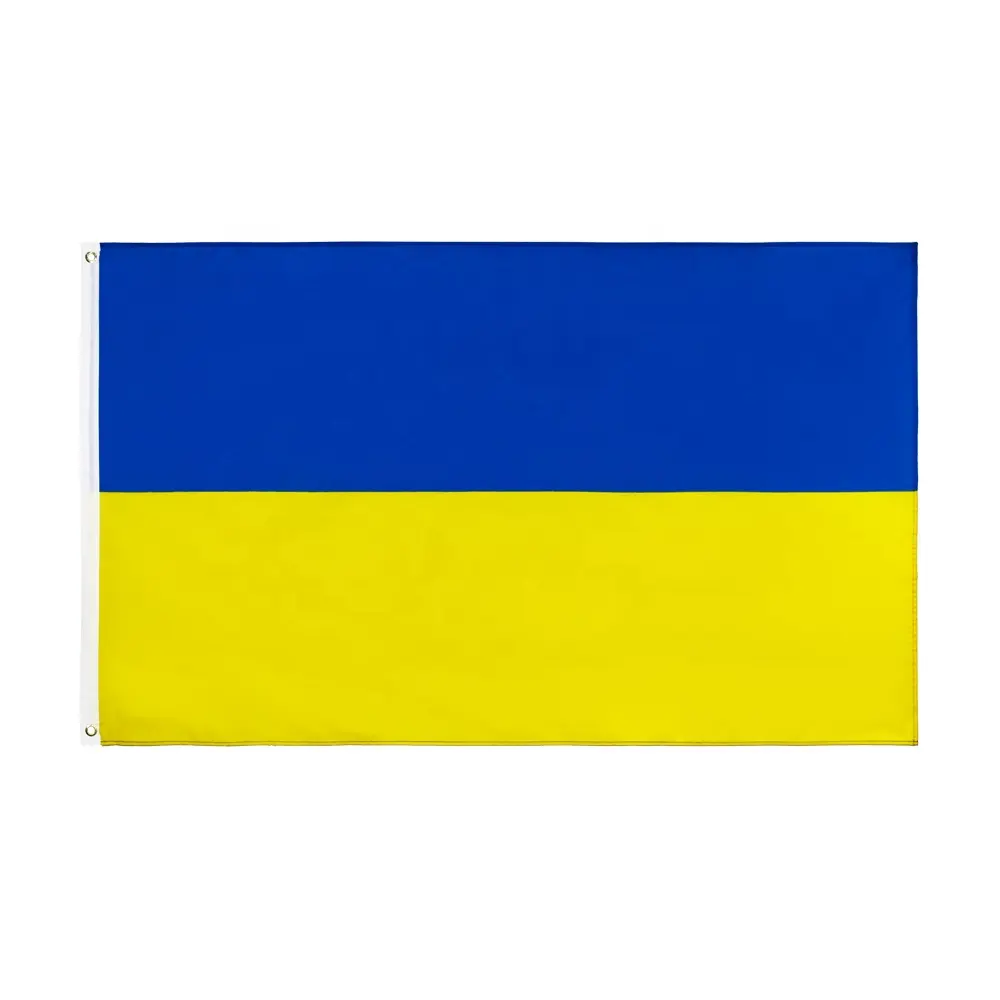 Listo para enviar 100% Poliéster 3x5ft Stock Fábrica Impreso UKR Ucrania Bandera