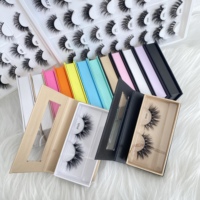 Cils en faux vison faits à la main réutilisables, bande de coton 16-18mm, cils 3D volumineux, logo personnalisé, vente en gros
