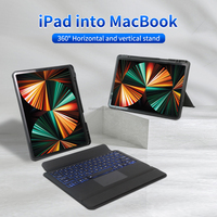 Clavier magnétique sans fil USB-C avec pavé tactile rétroéclairé RGB résistant aux déversements pour iPad Air 5e et 4e génération 2022 2020