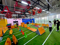 Parcours d'obstacles Ninja Warrior pour jeunes enfants, équipement de terrain de jeu intérieur pour mini-espace suspendu au plafond