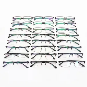 眼鏡フレームハーフフレーム光学メガネメガネ男性用金属製卸売