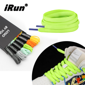 IRun lacci per scarpe semicircolari in poliestere multicolore pizzo per scarpe da calcio con pizzo per scarpe ovale spesso di colore fluorescente personalizzato in plastica - Product Image 1