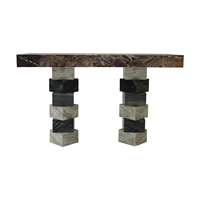 Table console rectangulaire en marbre de design italien pour entrée, salon, hôtel, appartement, bureau à domicile, meuble élégant pour couloir
