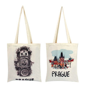 Calidad superior Asequible Precios al por mayor Recuerdos Tamaño personalizado <span class=keywords><strong>Praga</strong></span> Bolsa de compras de algodón - Product Image 3