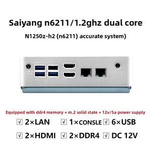 New huishun N1250Z-H2 cổng mạng kép mini máy tính công nghiệp j6426 Quad Core DDR3 RAM SSD cứng không quạt <span class=keywords><strong>Windows</strong></span> <span class=keywords><strong>10</strong></span> đám mây - Product Image 4