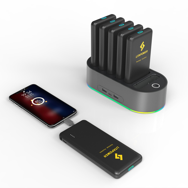 New Product Ideas 2025 Premium Shared Power Bank Fast Charging Power Station 8000mah 6 Ports Slot for Luxury High-End Venues