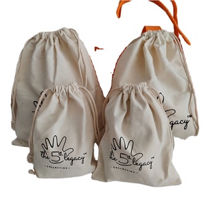 Bolsa de tela de algodón orgánico suave al por mayor, personalizada, reciclada, colorida, con cordón, para lápiz labial - Product Image 1