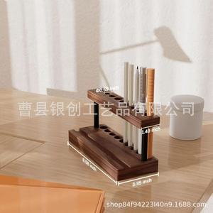 Wooden Pen Holder Multi Functional <b>Desktop</b> Stationery With Phone <b>Stand</b> Square Shape Customizable Color - Product Image 3