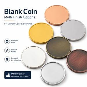 Pièces de monnaie de défi vierges en métal <span class=keywords><strong>rond</strong></span> pour souvenirs de club personnalisés, avec rebord surélevé et plusieurs finitions de placage, direct usine OEM ODM - Product Image 1