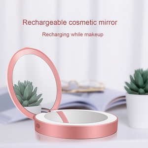 Miroir de maquillage intelligent à LED avec logo personnalisé, miroir de poche pliable pour voyage, miroir compact pour cosmétiques - Product Image 4