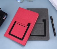 Ensemble cadeau de carnet de notes professionnel A5 promotionnel avec logo personnalisé, journal de réunion avec couverture en cuir élégante et design avec poche
