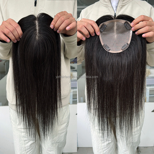 Topper en filet mono de haute qualité, cheveux humains vierges bruts européens alignés sur la cuticule, densité 30%, base en soie, en stock - Product Image 2