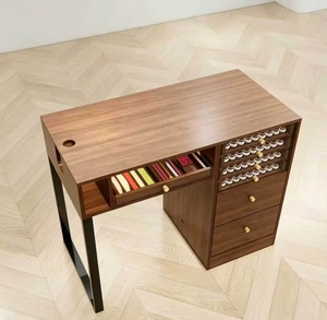 <b>Nail</b> Salon Desk with Vacuum Cleaner Ancient Style Single or Double Person <b>Nail</b> Salon Workstation <b>Table</b> and Chair Set - Product Image 5