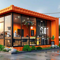 Maison en conteneur extérieur Cabine de kiosque à structure en acier pour café Conteneur de restauration rapide Maison de bar à café