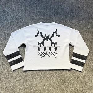 High Quality Dtg Print Graphic <b>Thermal</b> Waffle <b>Long</b> Sleeved Shirtv Men Custom Heavyweight Oversize <b>White</b> Waffle Knit <b>Long</b> <b>Sleeve</b> - Product Image 3