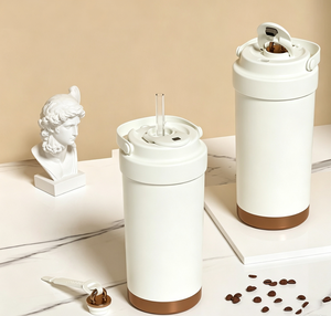 แก้วกาแฟเซรามิกเคลือบผิว 500 มล. สำหรับเดินทาง กระบอกน้ำสแตนเลสสุญญากาศสองชั้นเก็บความร้อน พร้อมหูหิ้ว ลดราคาพิเศษ - Product Image 4