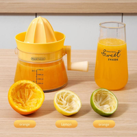 Presse-citron manuel portable avec récipient multifonctionnel, outil pour jus de fruits, idéal pour un petit-déjeuner sain, la salle de sport et le fitness
