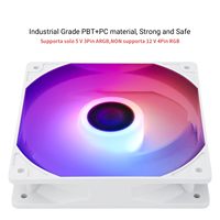 Ventilateur CPU ARGB blanc 120 mm professionnel pour PC, personnalisable R&D, refroidisseur de boîtier X1, 4 broches PWM, roulement fluide silencieux 1550 tr/min pour ordinateur de bureau