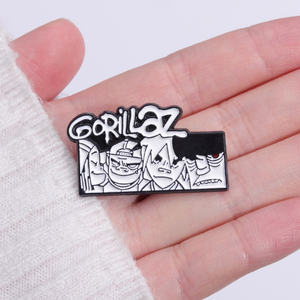 Rock Band Broche Noir et Blanc Bande Dessinée Commémorative Personnage En Métal Badge En Gros Sac Pins pour Vêtements Sac À Dos Pin - Product Image 4