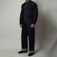 Ensemble Complet LARSUR en Denim Selvedge Sur Mesure 11-15 oz, Jean et Veste Selvedge, 2 Pièces, Style Japonais, Denim Brut pour Hommes