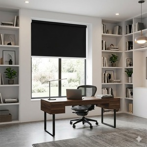 Persianas enrollables motorizadas <span class=keywords><strong>de</strong></span> bambú personalizadas, opacas, <span class=keywords><strong>de</strong></span> lujo, automáticas, eléctricas, Tuya Zigbee, inteligentes, para oficina, con cuerda <span class=keywords><strong>de</strong></span> cuentas lisas - Product Image 1