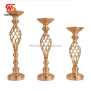 Vase en métal doré élégant pour centre de table de mariage, support de fleurs en forme de trompette, décoration de table - Vente en gros - Product Image 4