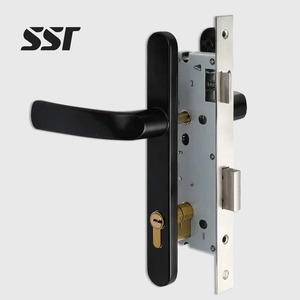 1 Juego de Manija de Cerradura de Embutir de Aluminio con Corte de Hierro SSR, Moderna, de Doble Cara, Ambidiestra, Táctil, Fácil Instalación, para Puerta, 1 Año - Product Image 1
