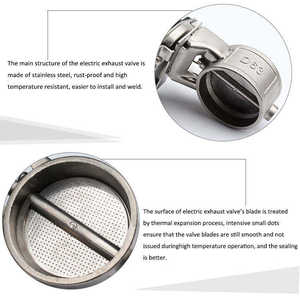 Contrôle de volet de soupape d'échappement automatique volets électriques en acier inoxydable soupape d'échappement découpée ensemble complet diamètre 63MM - Product Image 6