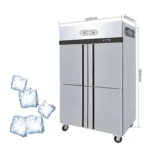 Профессиональный, хорошее качество, большой емкости, с воздушным охлаждением, четырехдверный холодильник с морозильной камерой, коммерческий холодильник и морозильник