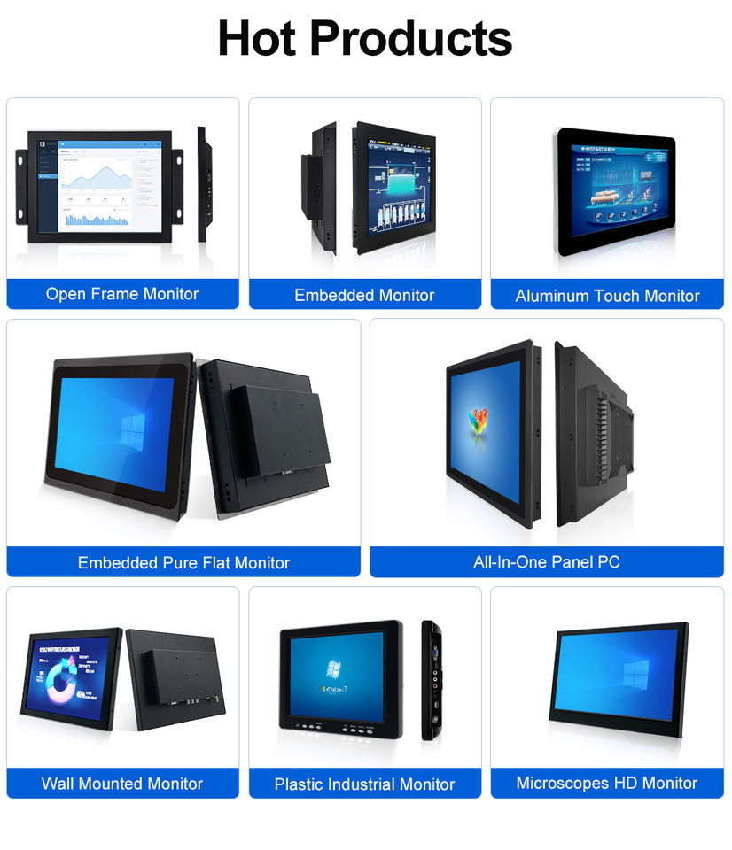 Hot Sale Industrial Desktop Full HD Business PC Monitor 7 Inch Touch Screen IPS Panel LED LCD VGA HD-Mi