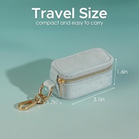 LG-A023 OEM Boîte à bijoux de voyage rectangulaire moderne et simple, petite, avec fermeture éclair, portable, pour bagues et colliers, Fujian