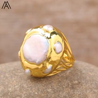 Bague Amazonite en forme de larme pour femmes bohême Turquoise Lapis pierre plaqué or bague ouverte bijoux cadeaux d'anniversaire pour sa livraison directe
