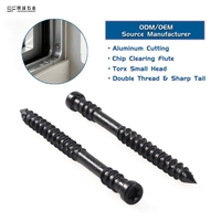 Window Fastening SS304 Double Thread Screws with Sharp Drilling Tail Small Countersunk Head Dacromet Black Screws for House