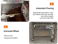 Machine de glaçage automatique compacte de table pour biscuits, dattes et chocolat, avec tunnel de refroidissement alimentaire