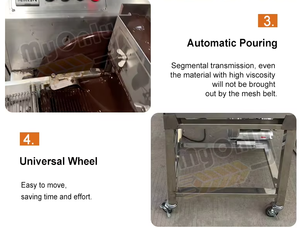 <span class=keywords><strong>Machine</strong></span> de glaçage automatique compacte de table pour biscuits, dattes et chocolat, avec tunnel de refroidissement alimentaire - Product Image 5