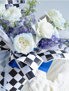 New Korean Checkerboard <strong>Pattern</strong> <strong>Paper</strong> Design Valentine's Day Florist Wrapping <strong>Paper</strong> for Flower Bouquets - Product Image 4
