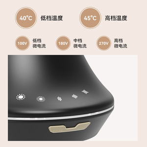 Facial Massager EMS Microcurrent Vibration <b>Heating</b> Bian Stone Infusion Home Use Black 119mm Height 139mm Length - Product Image 5