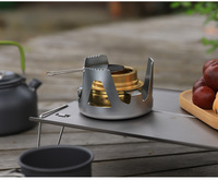 Réchaud à alcool portable ultraléger pour l'extérieur, mini brûleur de camping double usage pour carburant liquide et solide (butanol) pour la randonnée et les pique-niques
