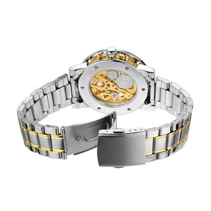 WINNER Top Brand Luxury Diamond Luminous Gear <strong>Movement</strong> Men Elegant Male Steel <strong>Clock</strong> Mechanical Skeleton Wrist Watch - Product Image 5
