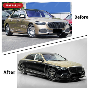 Kit carrosserie pour Mercedes <span class=keywords><strong>Benz</strong></span> W223 MBH mise à niveau vers le Style <span class=keywords><strong>M</strong></span> diffuseur de lèvre avant en Fiber de carbone jupes latérales couverture de miroir - Product Image 5