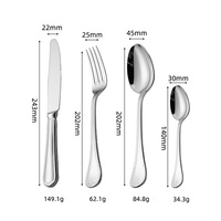 Ensemble de couverts classiques pour hôtel, fourchette, couteau, cuillère, en acier inoxydable de qualité supérieure, finition miroir argenté, avec manche gravé