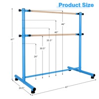 Barre de danse extensible réglable en hauteur en bois Portable Double barre de ballet autoportante pour équipement de barre de danse à domicile