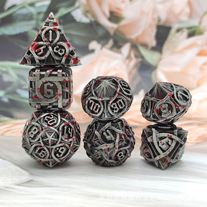 Nhà máy trực tiếp 16mm sọc kim loại DND xúc xắc Bộ mini vàng hộp Đồng đóng gói màu đen - Product Image 5