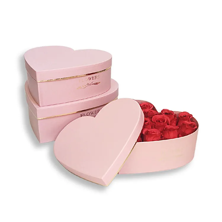 In stock Large big mini size gift cardboard boxes for flower heart shape flower box
