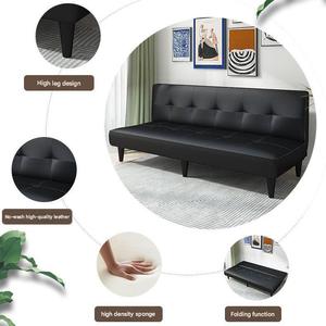 Sofá Cama Plegable de Cuero PU Personalizable, Moderno, Ajustable, Estilo Familiar, <span class=keywords><strong>3</strong></span> Plazas, para Apartamentos Pequeños, Conjunto de Sofás Casuales para Sala de Estar - Product Image 3