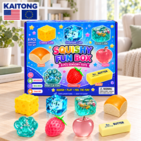 KAITONG Ensemble de 8 jouets sensoriels assortis avec formes de nourriture texturées et cubes transparents pour la vente au détail, jouets à presser et à étirer