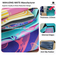 Tapis de Mahjong Personnalisé Imperméable 33x33 cm Antidérapant en Caoutchouc pour Jeux de Mahjong, Dominos et Poker