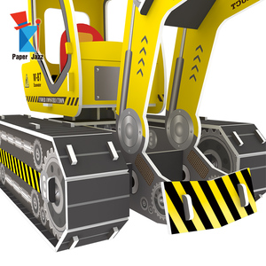 Rompecabezas de papel <span class=keywords><strong>3D</strong></span> al por mayor Mini excavadora de juguete DIY para niños vehículo de ingeniería de montaje - Product Image 6